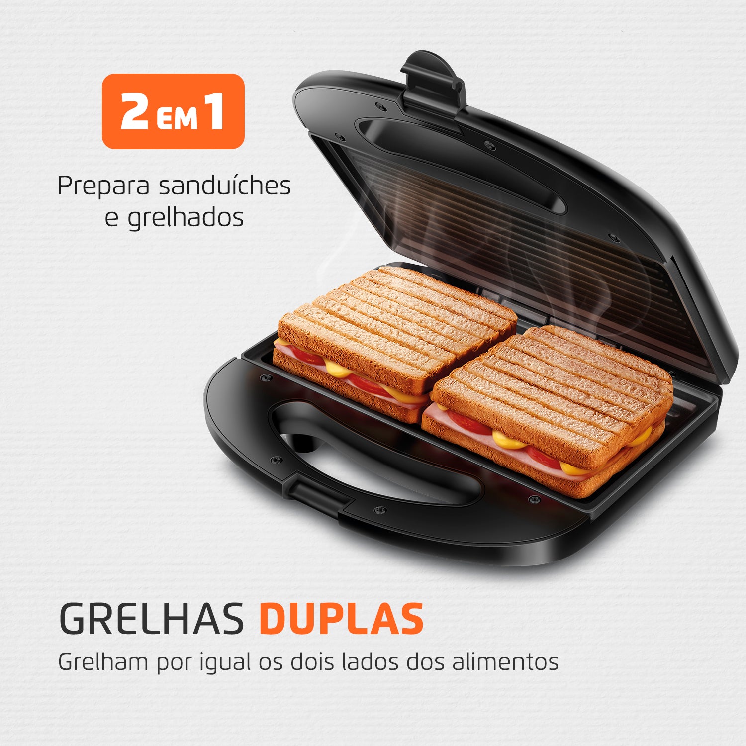 Sanduicheira Master Grill Mondial Inox S-20 Potência de 750W