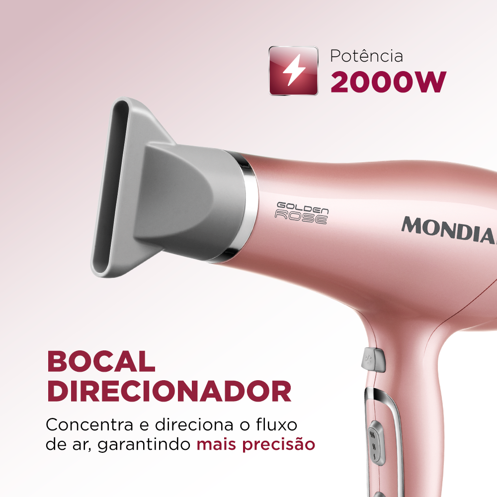 Secador De Cabelos Mondial Golden Rose Sc-32 Potencia 2000W