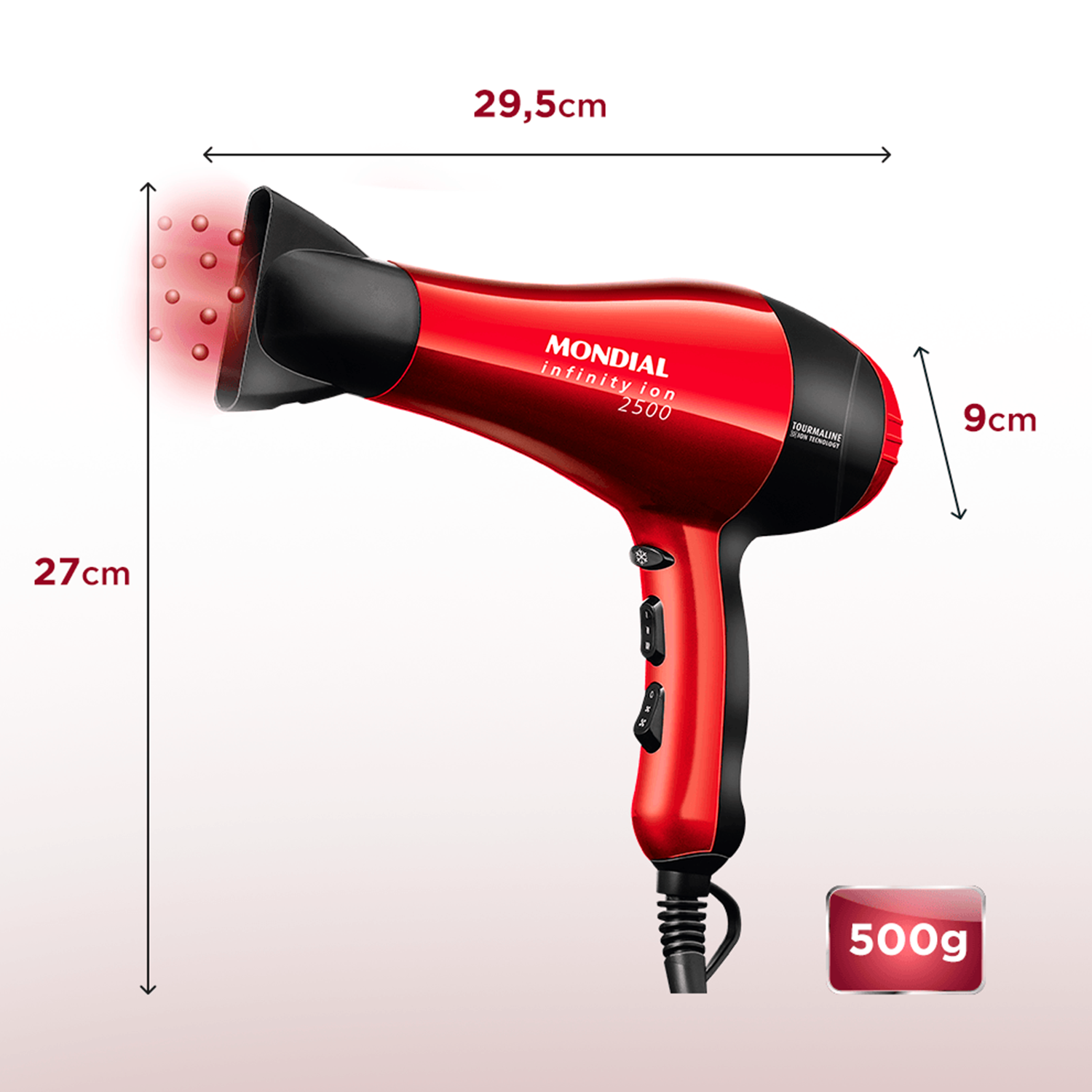 Secador De Cabelos Mondial Infinity 2500 Sc-12 Bivolt