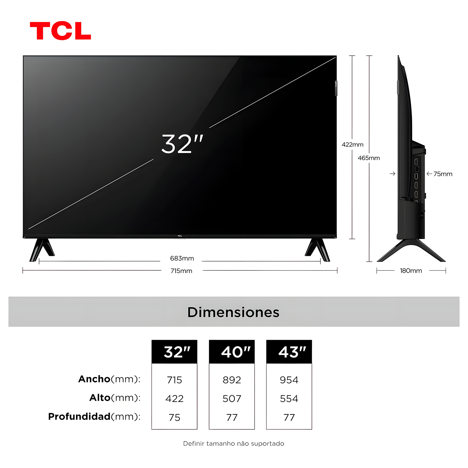 Smart TV 32 TCL QLED Android Wi-Fi Bluetooth 32S5K