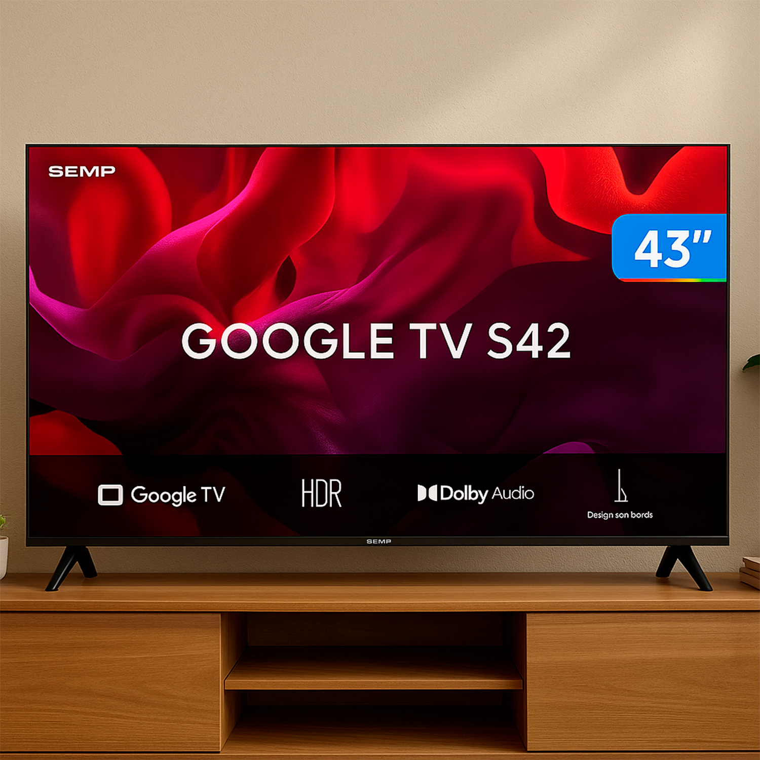 Smart Tv Semp 43S42 43” Led FHD Google Tv Dolby Audio 60Hz