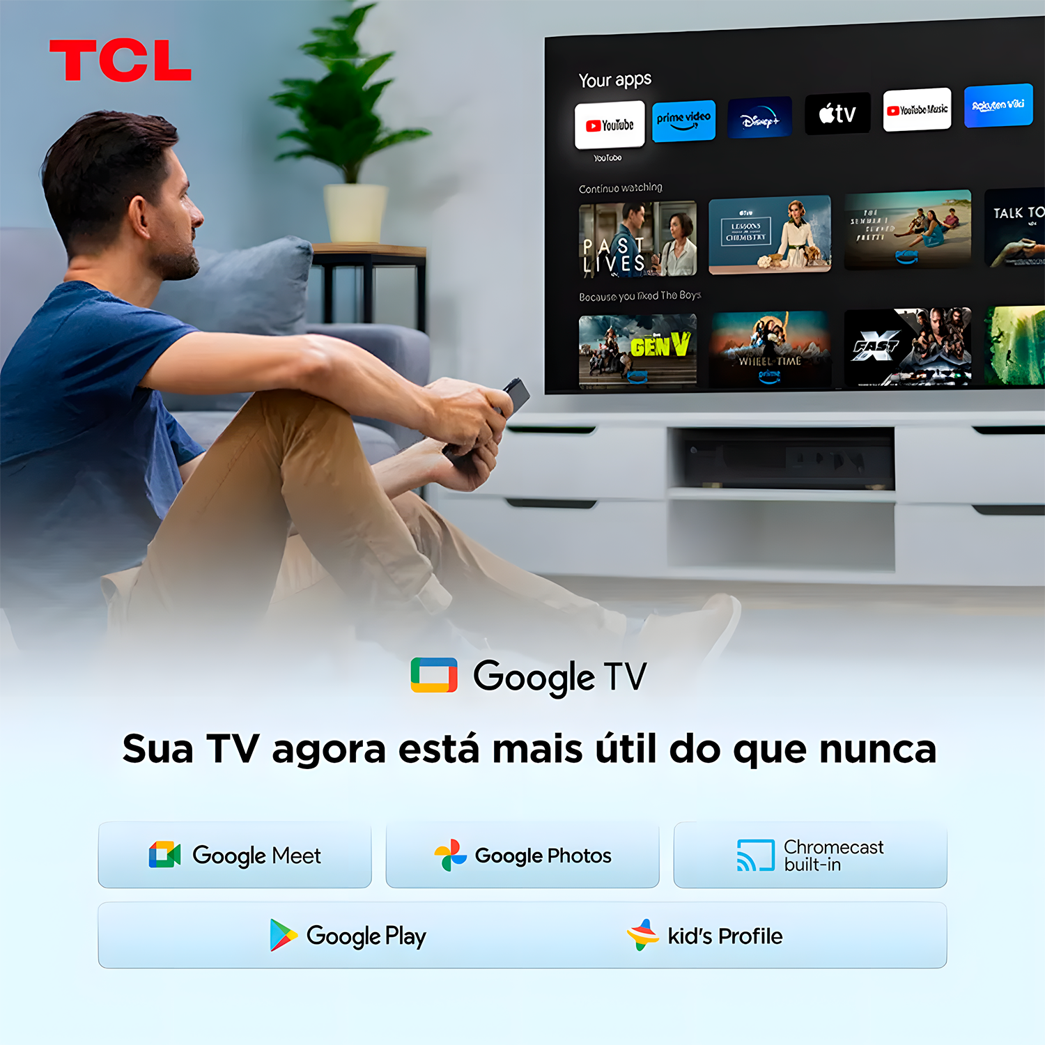 Smart TV 32 TCL QLED Android Wi-Fi Bluetooth 32S5K