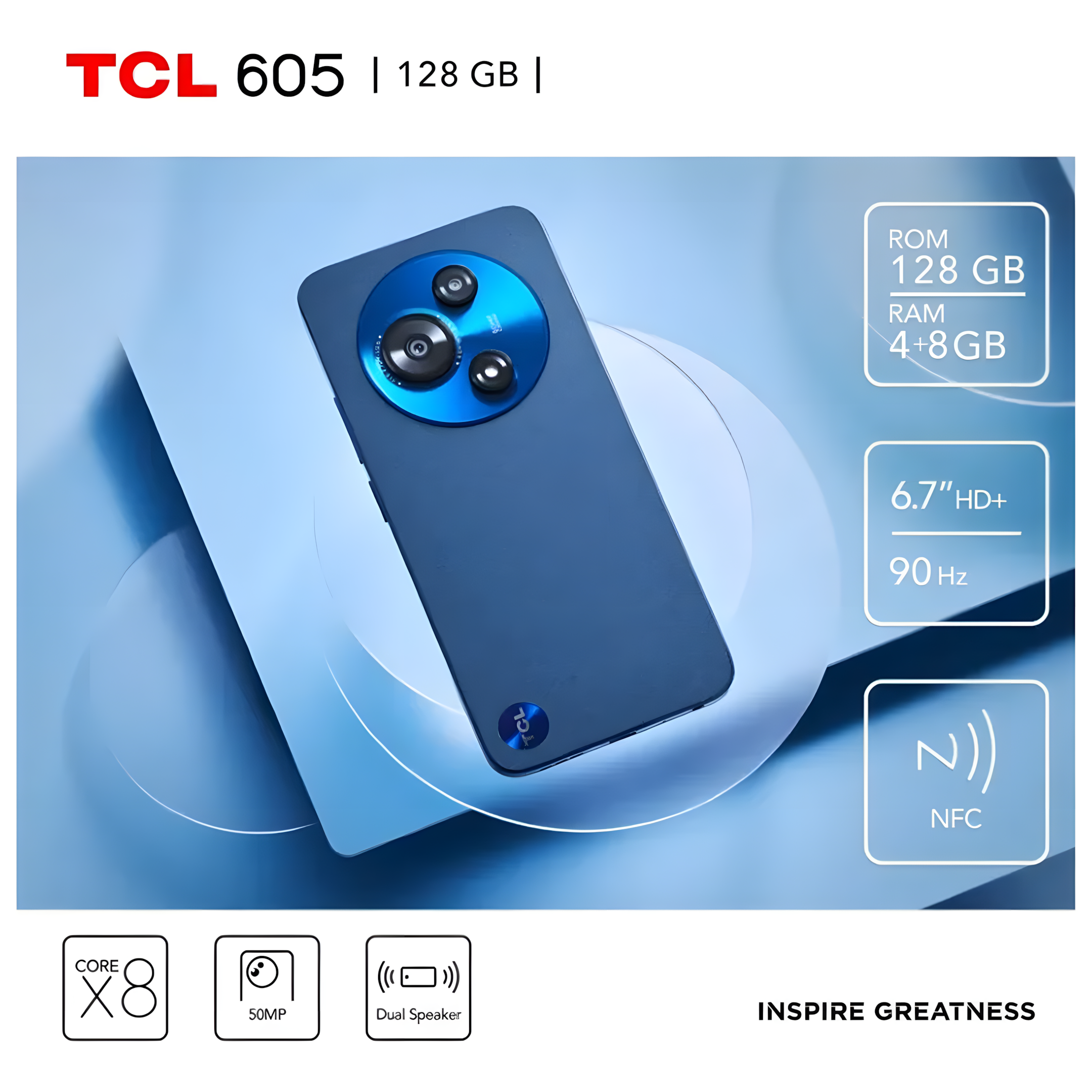 Smartphone TCL 605 T517D 4G 4GB Ram 128GB  Camera Dupla Tela 6.7