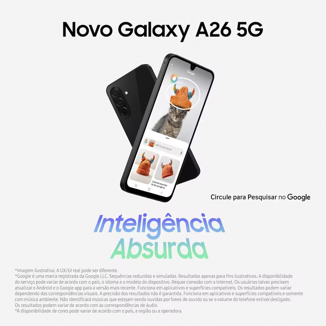 Smartphone Samsung Galaxy A26 Octa-Core 5G 256GB Tela 6.7