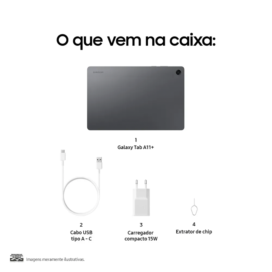 Tablet Samsung Tab A11 Plus Wi-fi 128GB 6GB RAM Tela LCD 11
