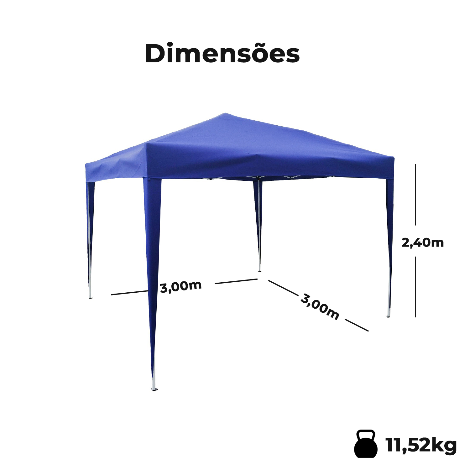 Tenda Gazebo Sanfonada Articulada para Praia Jardim 3x3m