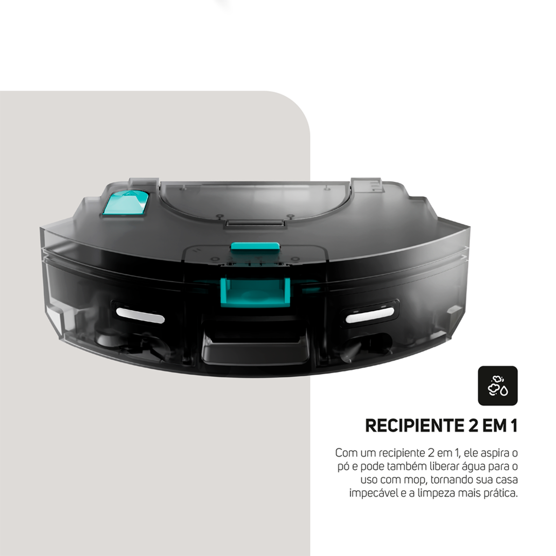 Aspirador Pó Robot WAP W4000 Base Autolimpante Laser Mop 48W