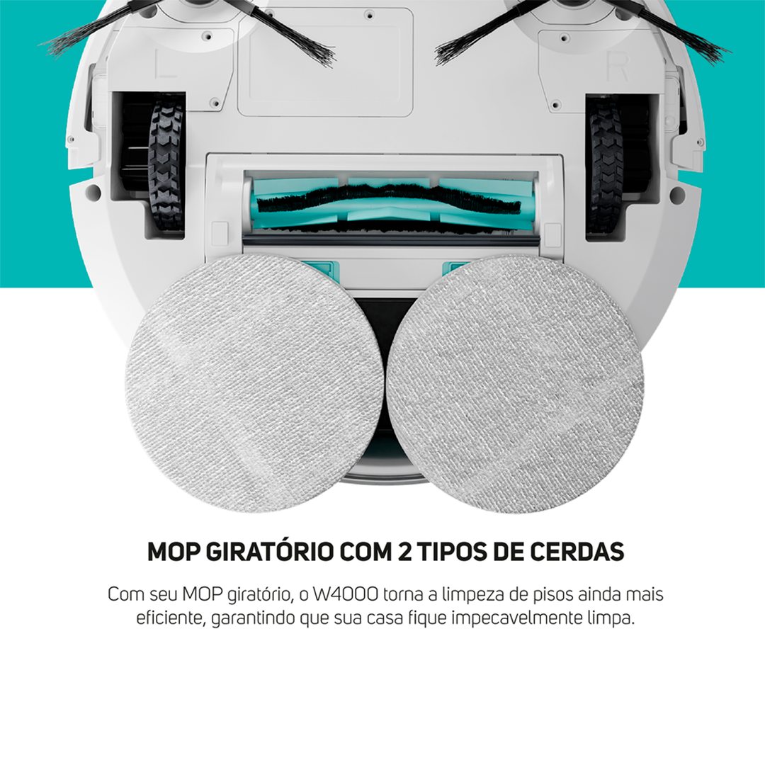 Aspirador Pó Robot WAP W4000 Base Autolimpante Laser Mop 48W
