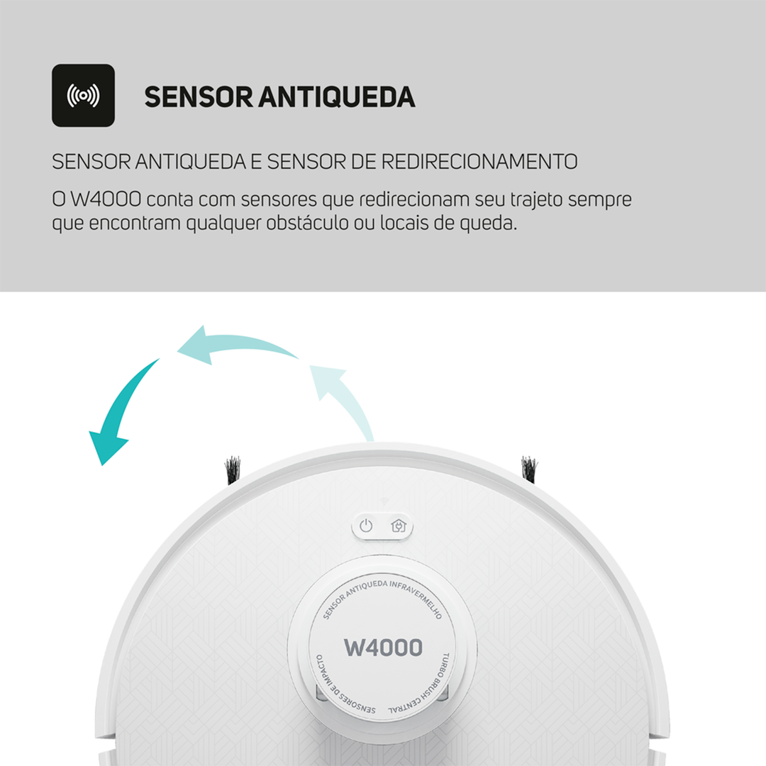 Aspirador Pó Robot WAP W4000 Base Autolimpante Laser Mop 48W
