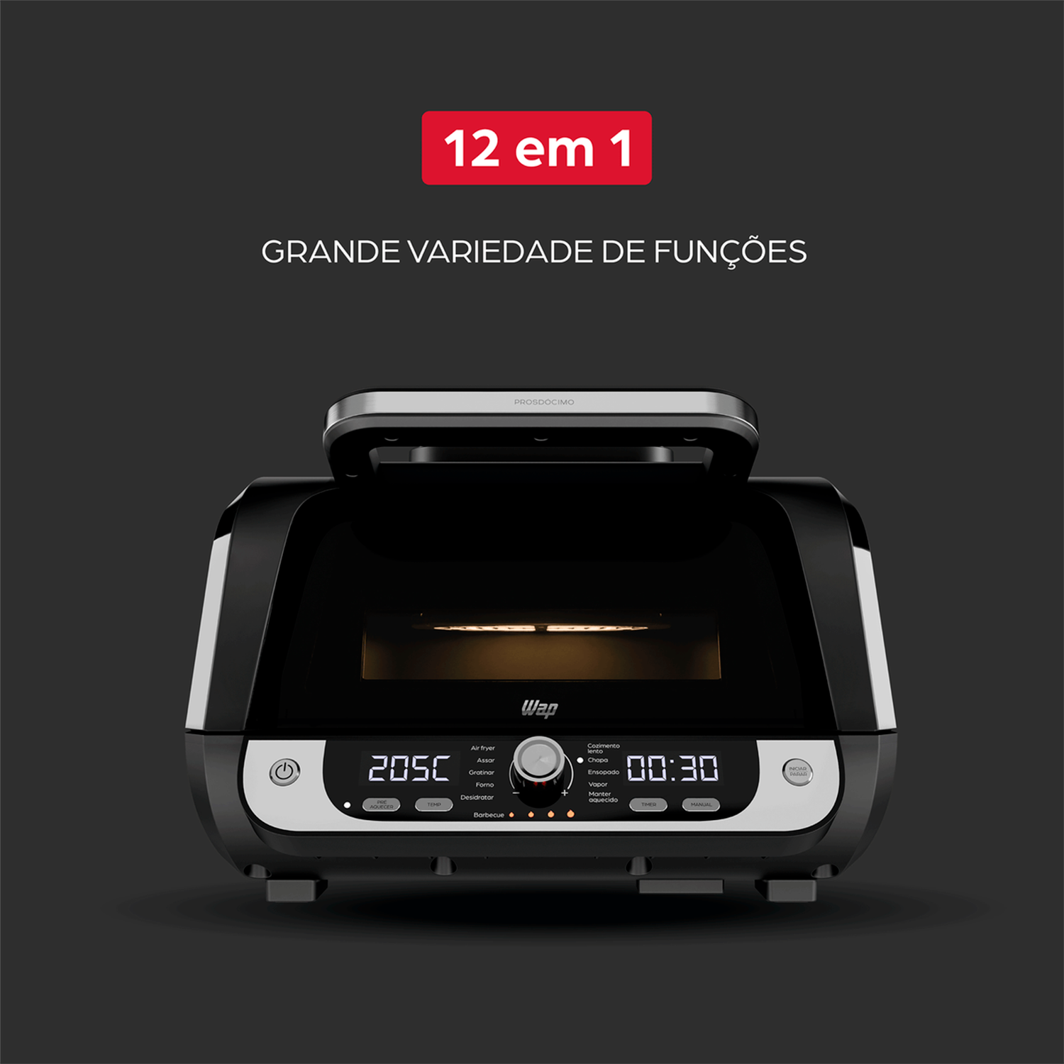 Fritadeira Elétrica Air Fryer Wap Barbecue 10l Digital 1800w