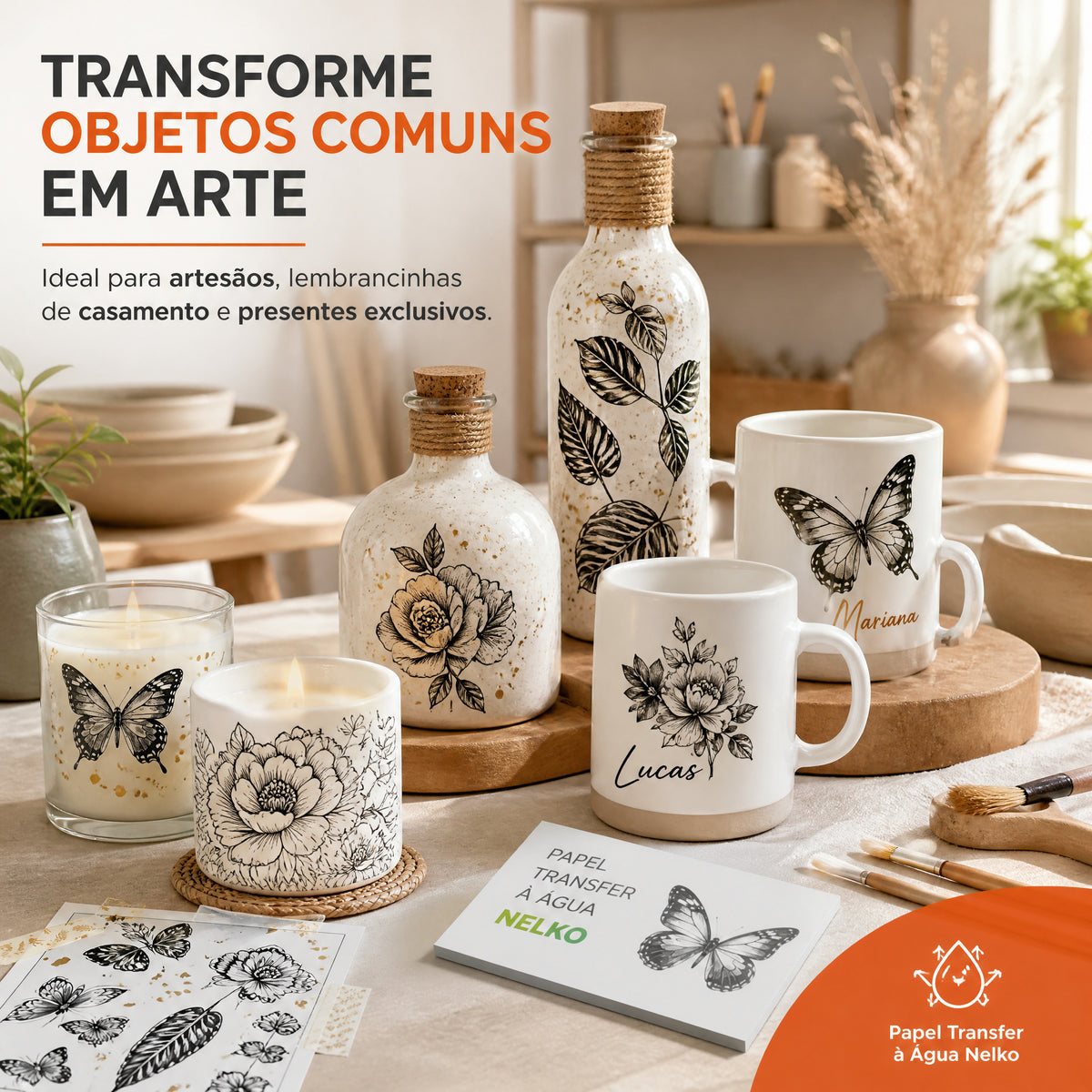 Papel Fotográfico NELKO para Transferência à Água 20 Folhas