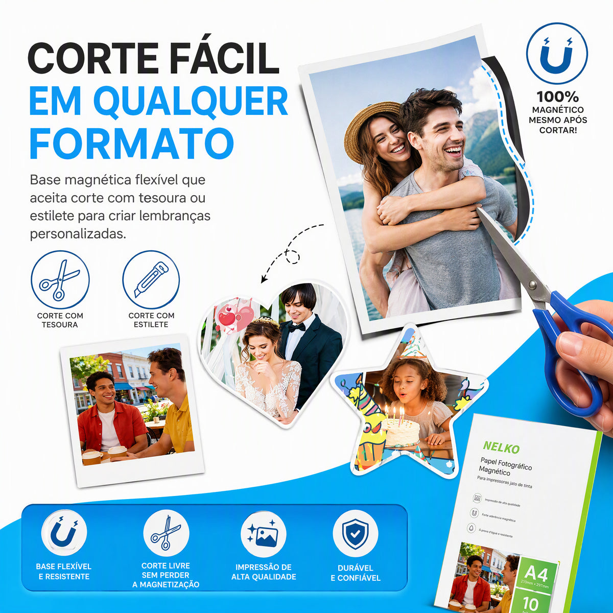 Papel Fotográfico Premium NELKO Magnético 20 folhas