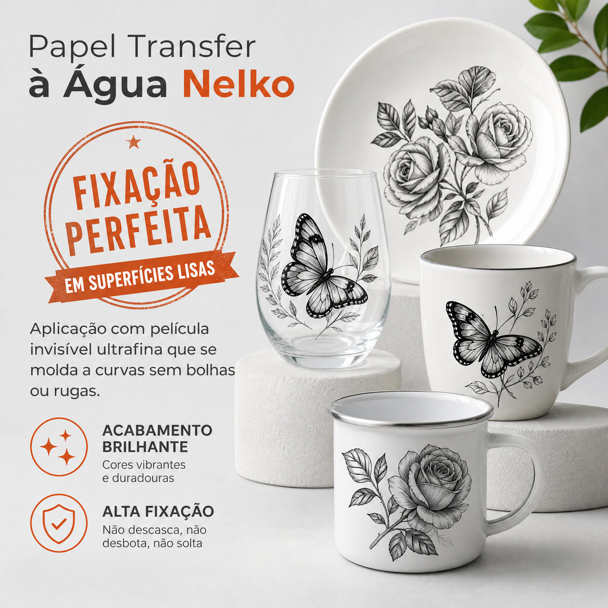 Papel Fotográfico NELKO para Transferência à Água 20 Folhas