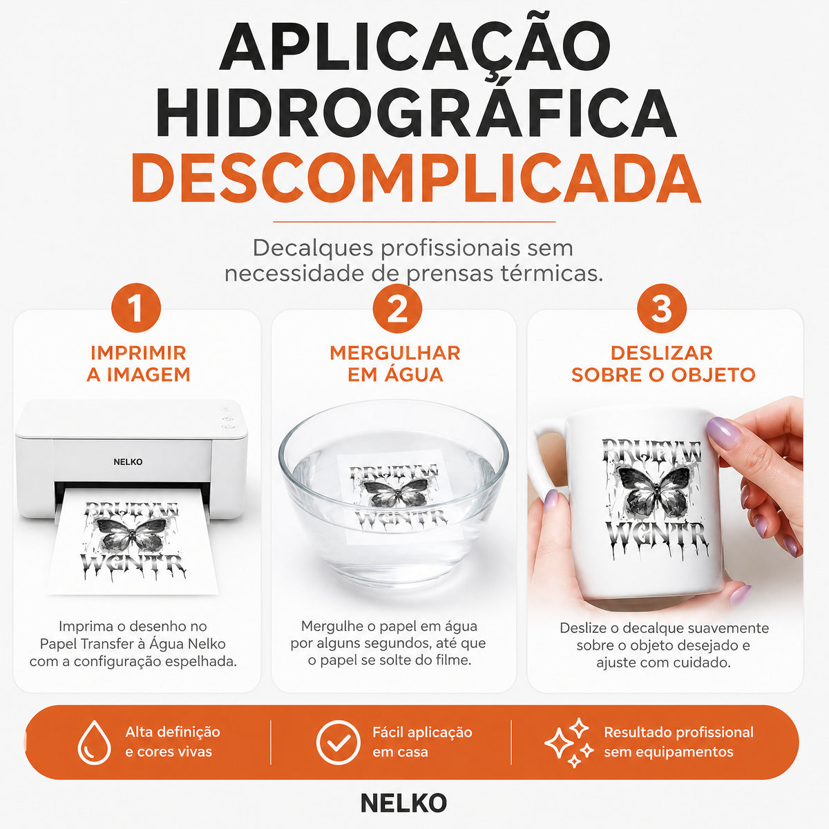 Papel Fotográfico NELKO para Transferência à Água 20 Folhas