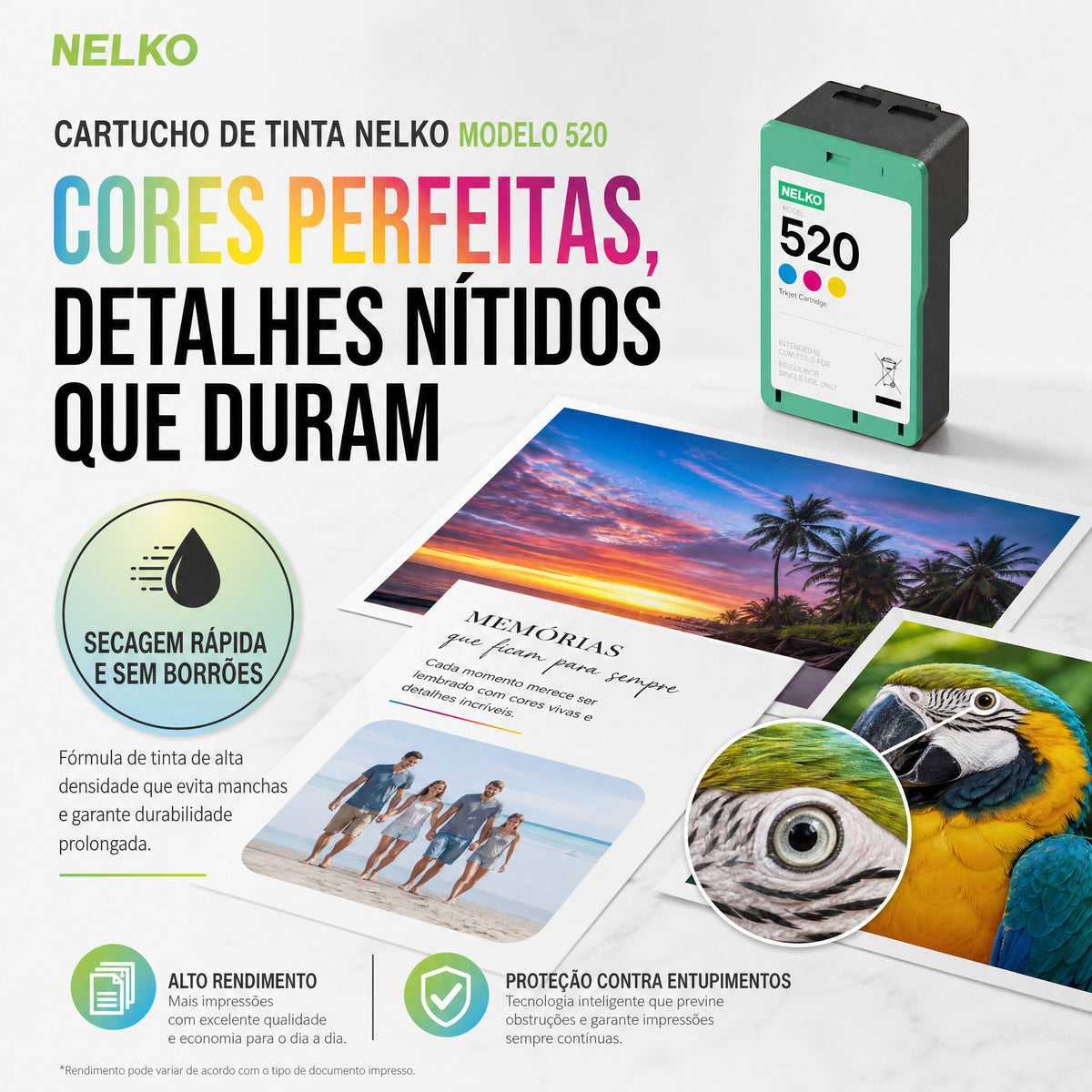 Cartucho de Tinta NELKO 520 para Impressora Fotográfica