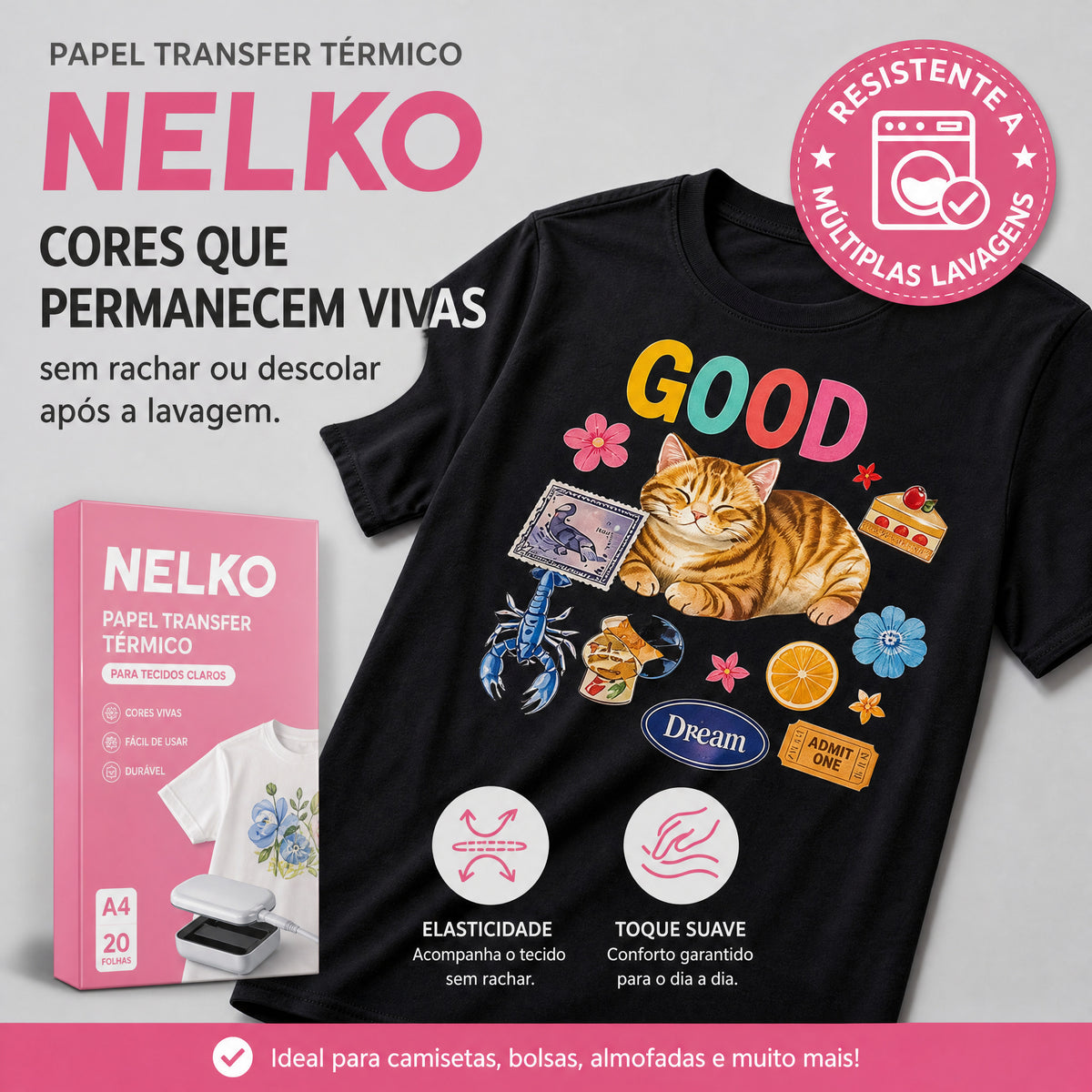 Papel Fotográfico NELKO para Transferência Térmica 20 Folhas