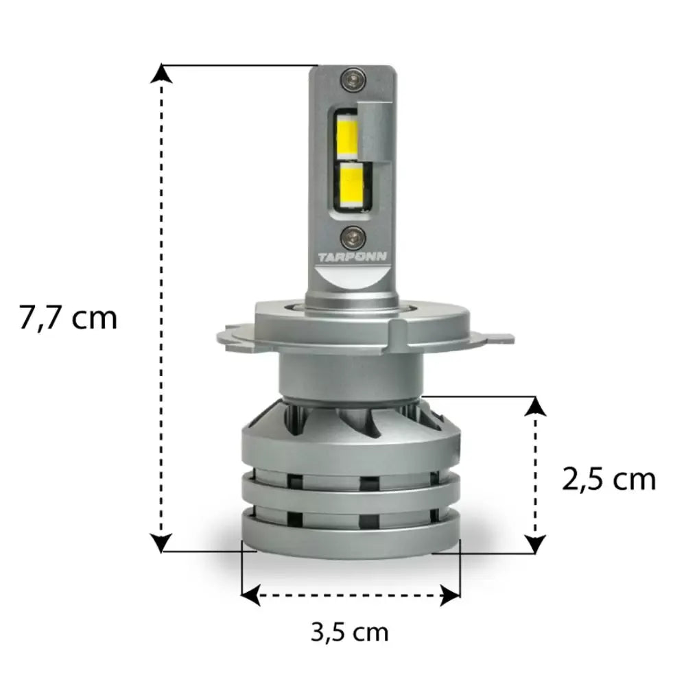 Kit Lâmpadas Led Tarponn TP-6121 TX5 Pro H4 Lumens 6000k 50w