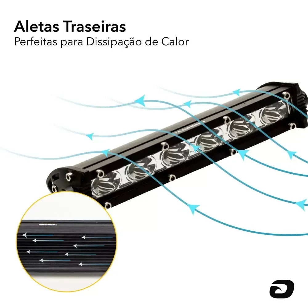 Mini Barra de Led Slim Tarponn TP-6034 Foco Aberto 6000k 18w