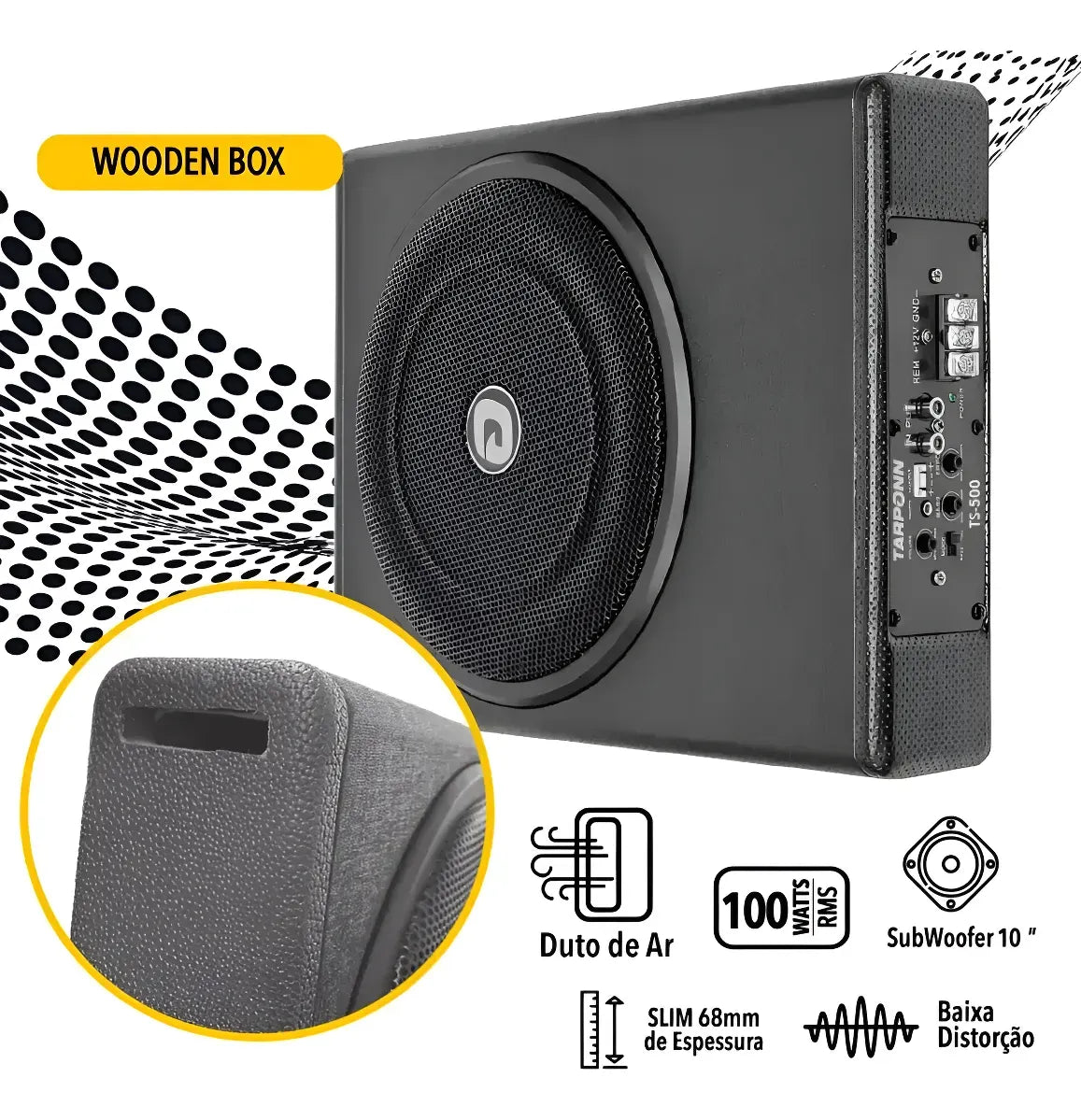 Caixa Amplificadora Slim Compacta Tarponn TP-6502 10” 100w