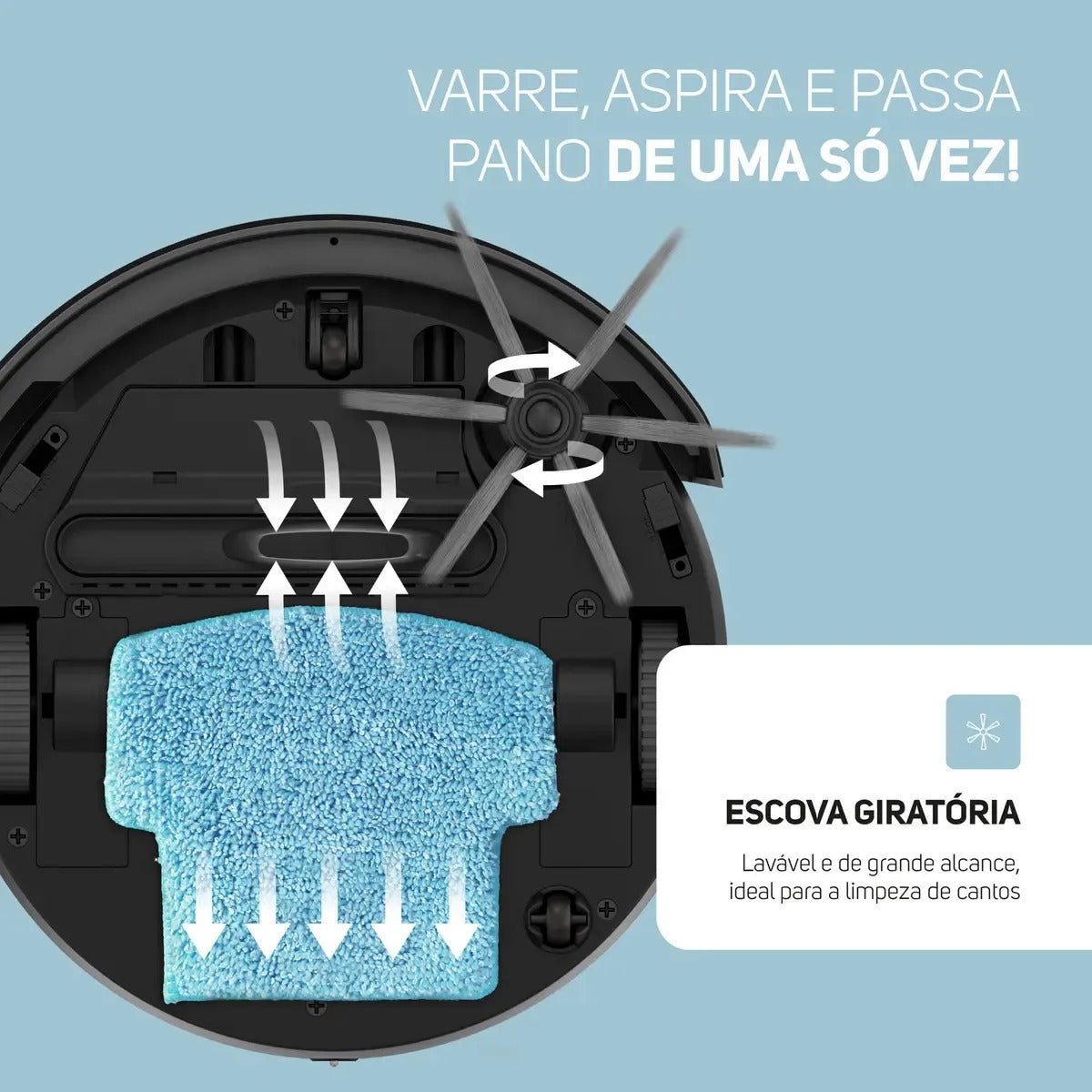 Robô Aspirador WAP Robot W200 3 em 1 Com Controle Bivolt