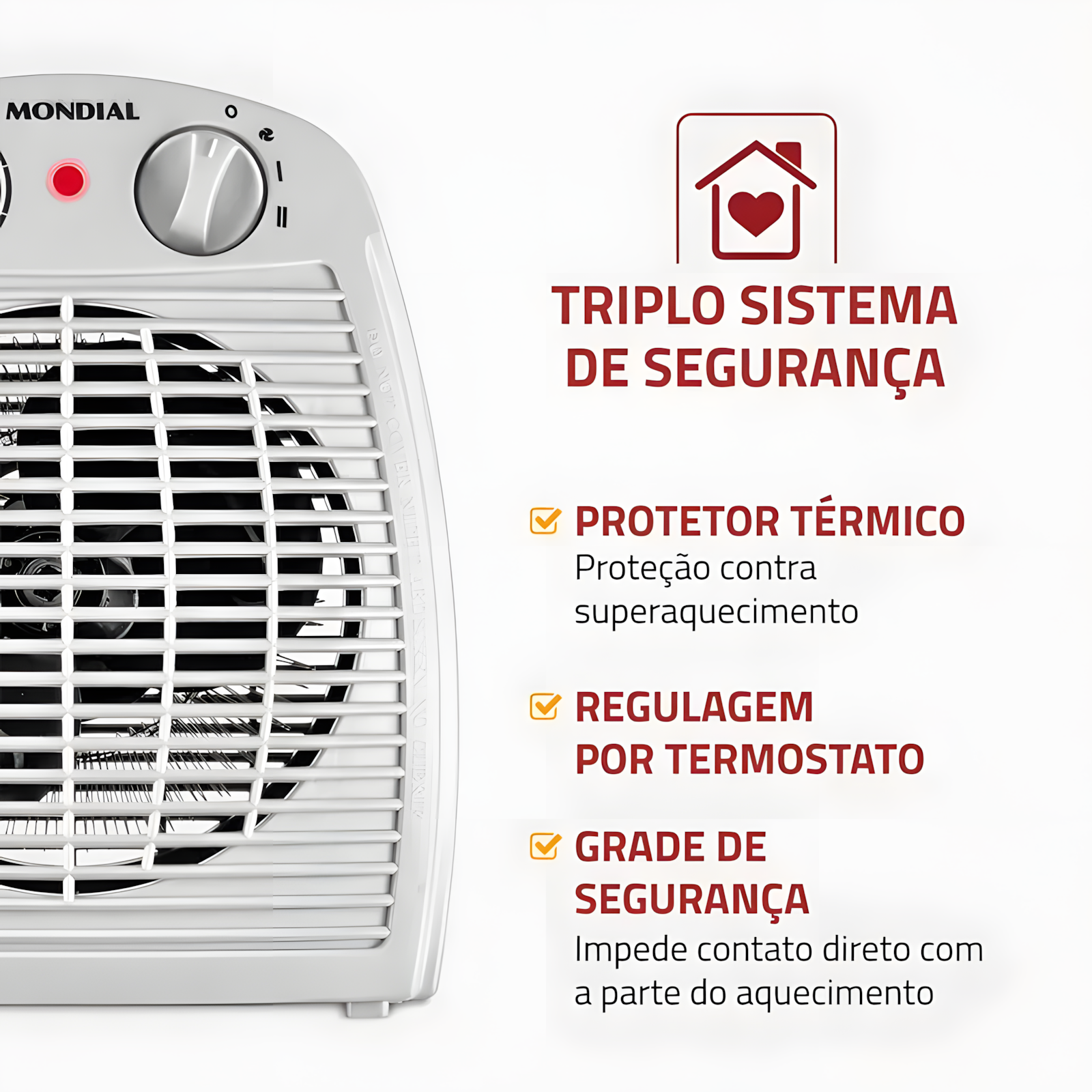 Aquecedor a Ar Eléctrico Mondial A-08 3 em 1 1500W