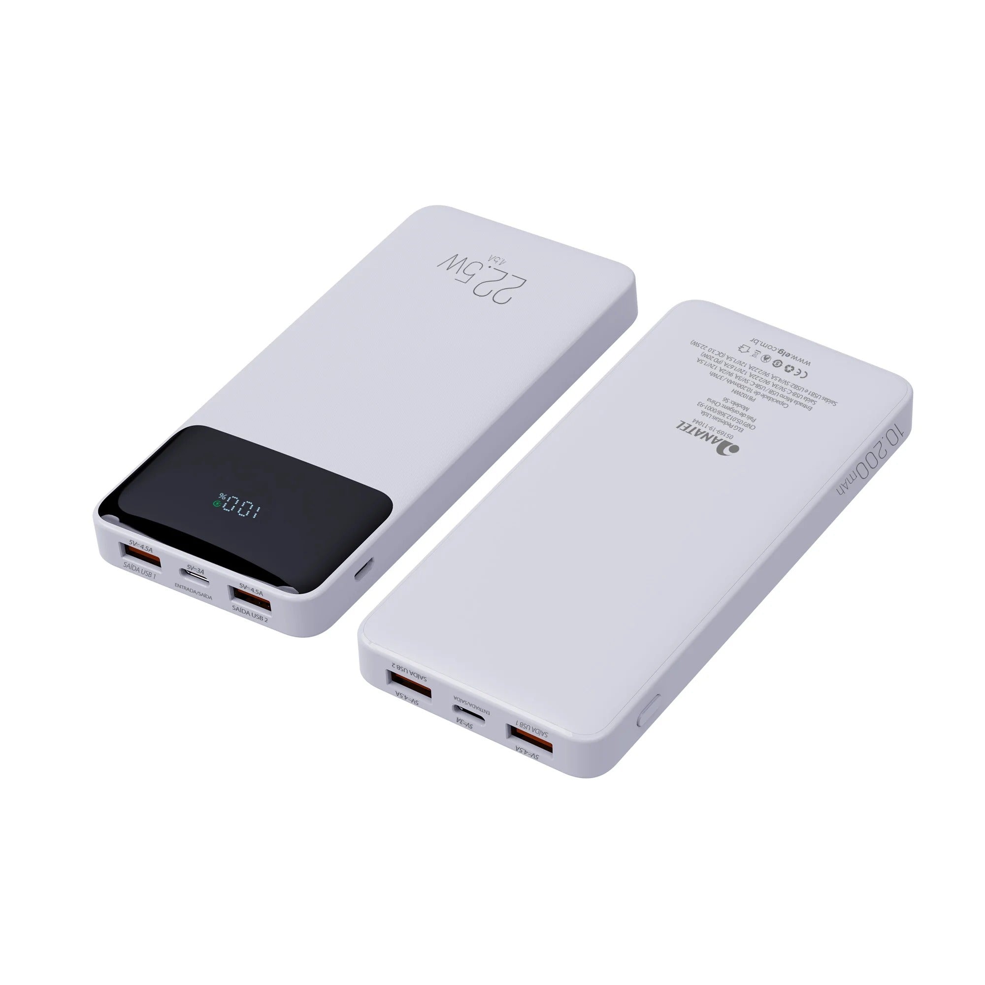 Power Bank Carregador Portátil ELG PB102WH 10200MAH 22,5W