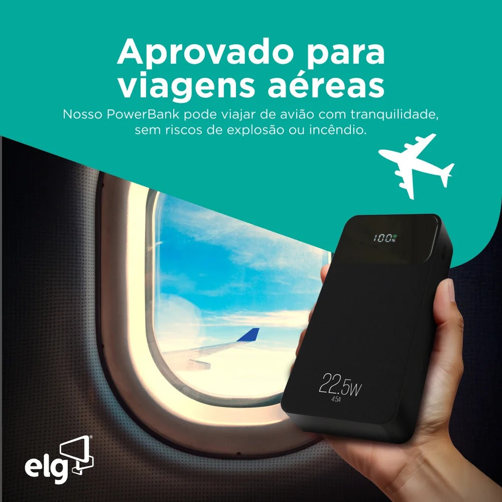 Power Bank Carregador Portátil ELG PB200BK 20000MAH 22,5W