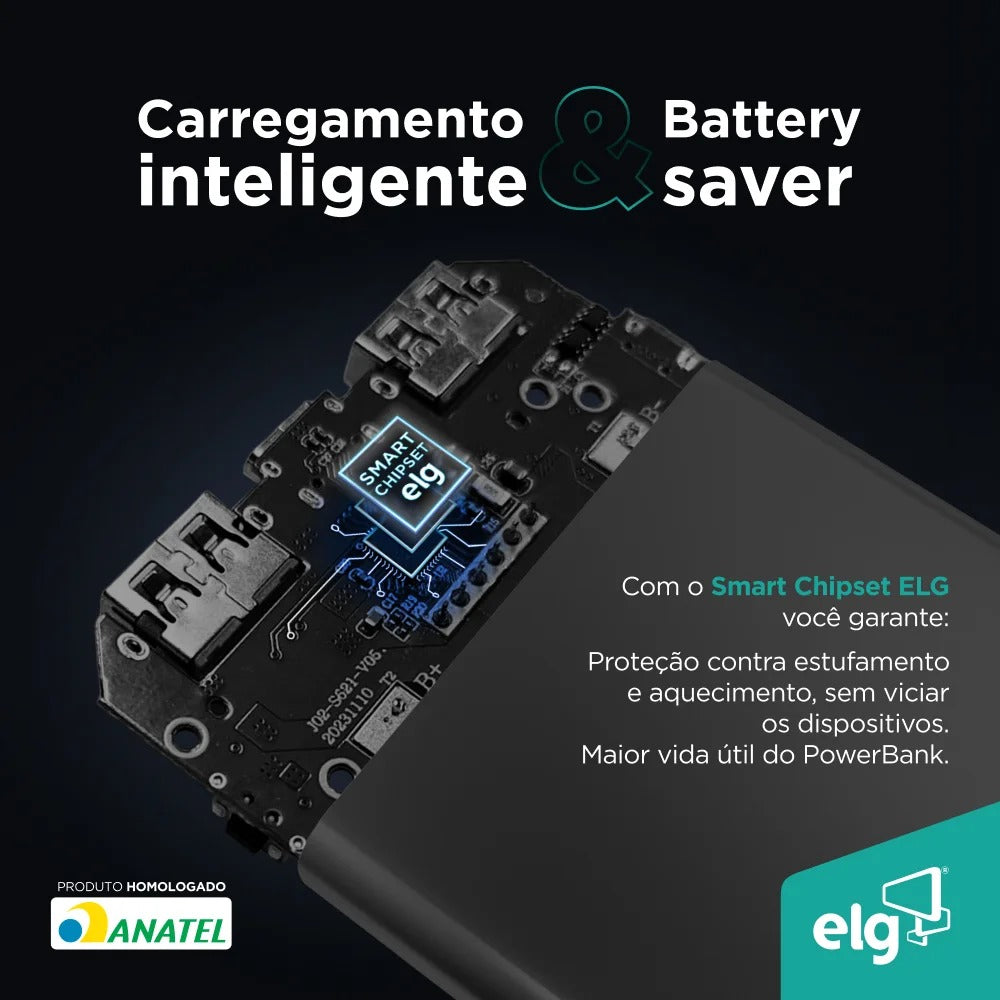 Power Bank Carregador Portátil ELG PB200BK 20000MAH 22,5W