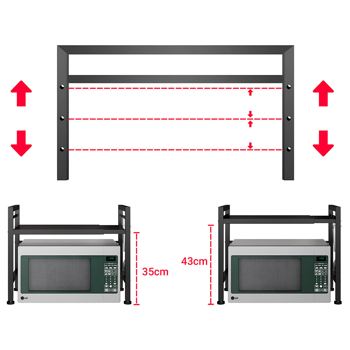 Rack Metálico Multiuso Decoteam Ajustável Para Microondas