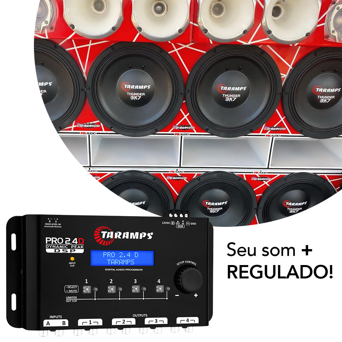 Processador de Áudio Taramps PRO 2.4D 4 Canais de Saida