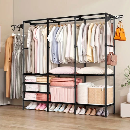 Guarda Roupa Aberto Decoteam DME-042 com Cabideiro e Ganchos