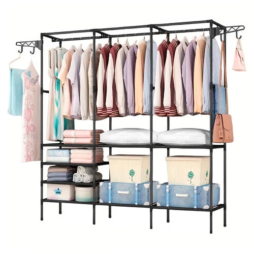 Guarda Roupa Aberto Decoteam DME-042 com Cabideiro e Ganchos