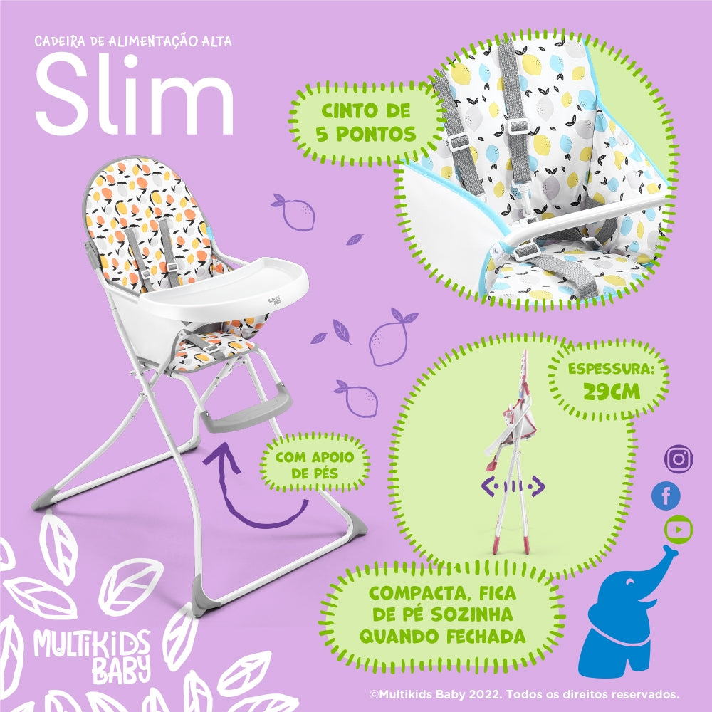 Cadeira De Alimentação Alta Multikids Baby Slim Bb371 6m-15kg