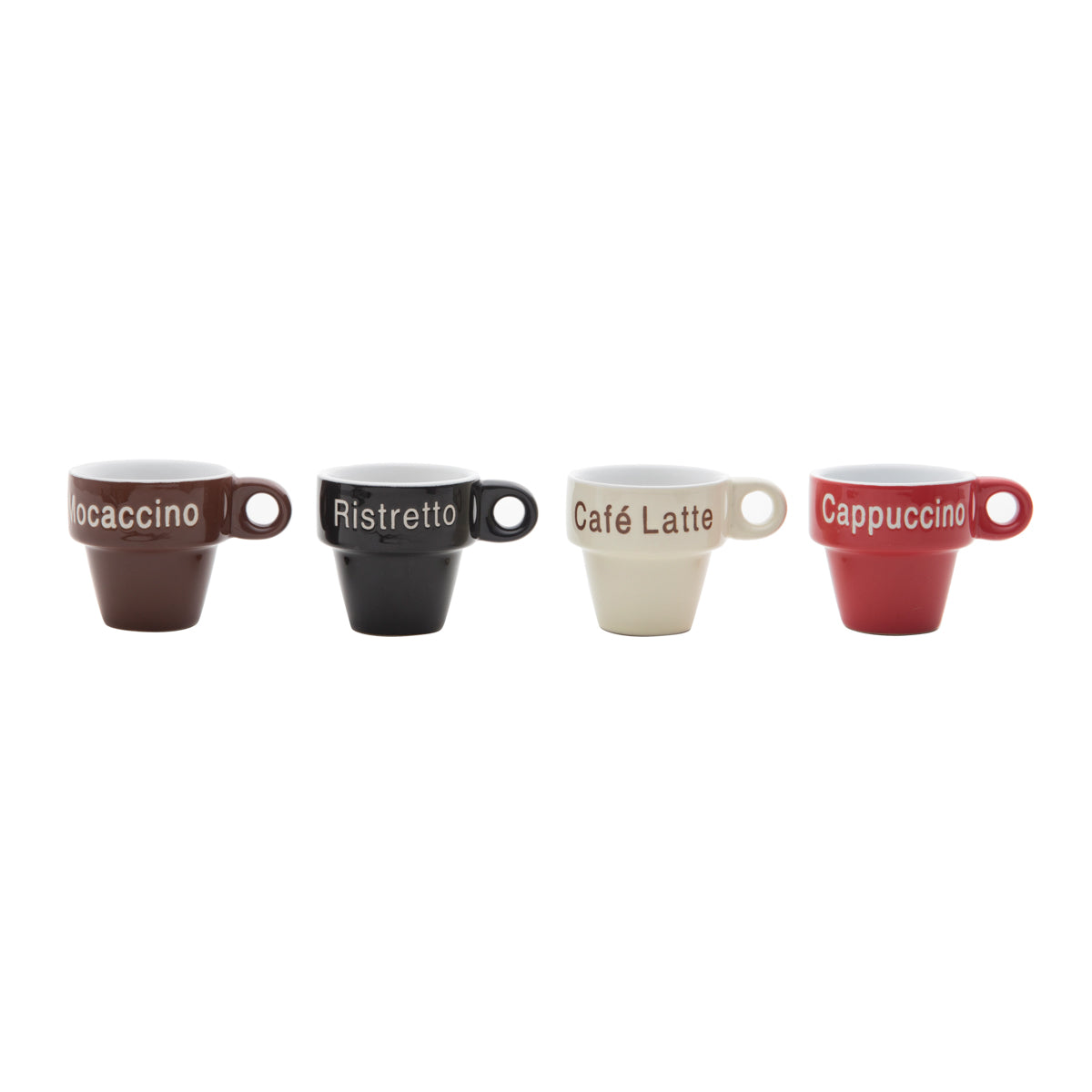 Conjunto 6 XÍCaras De Café Em Porcelana Com Suporte Names 70ML Bon Gourmet