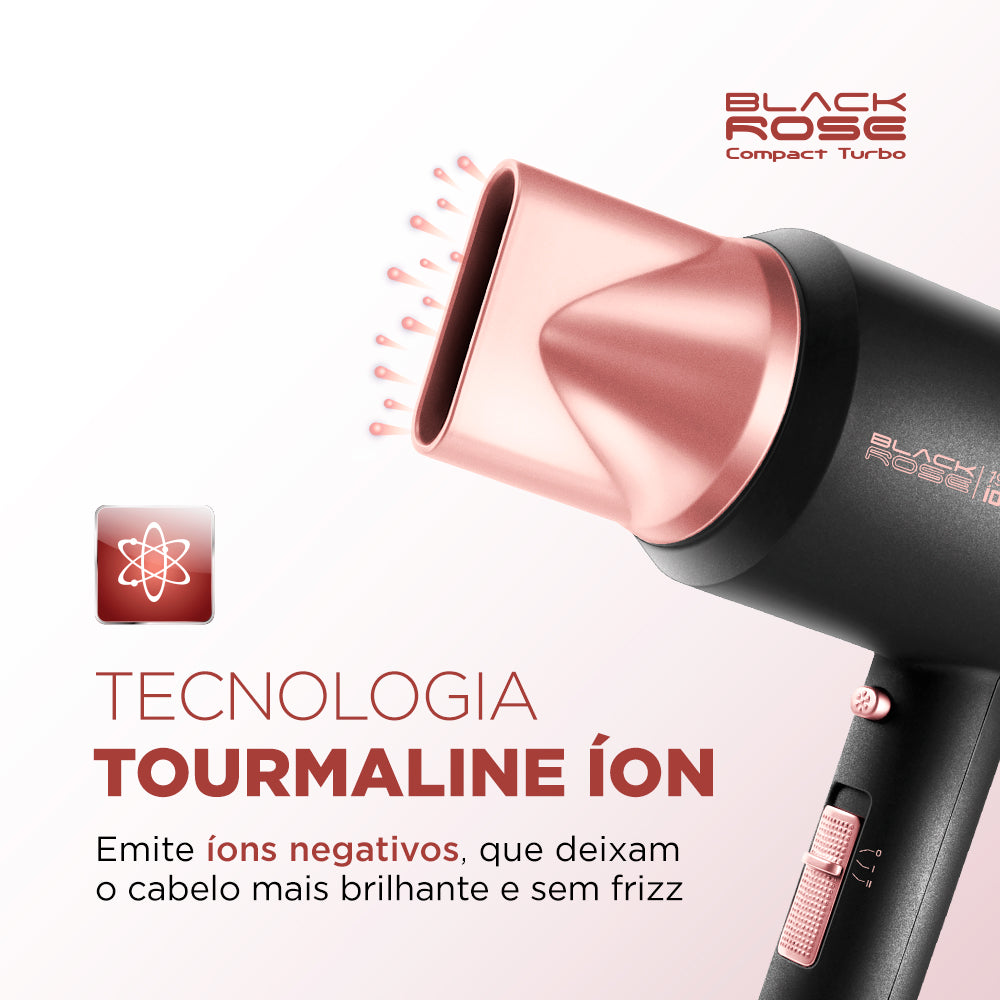 Secador de Cabelo Mondial Turbo SC-38 Preto e Rosa 1900w